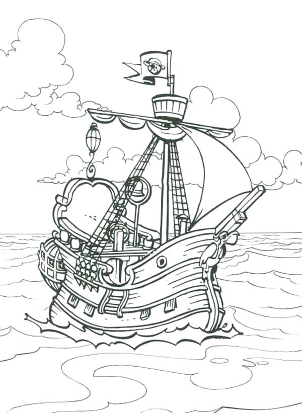 600x821 Captain Hook Pirate Ship Coloring Pages Pirate Ship Coloring Page