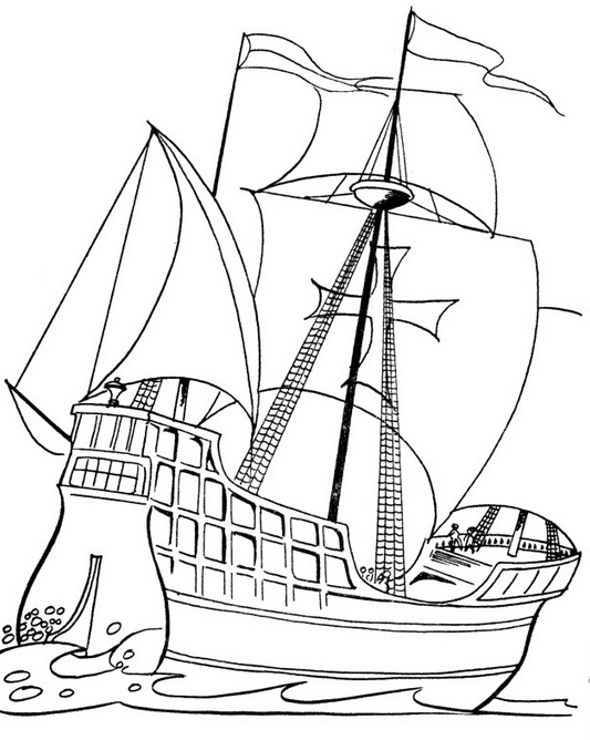 533x668 Columbus Day Ships Coloring Pages