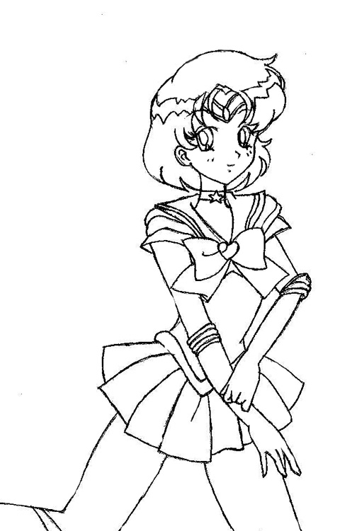 490x750 Sailor Mercury Coloring Page