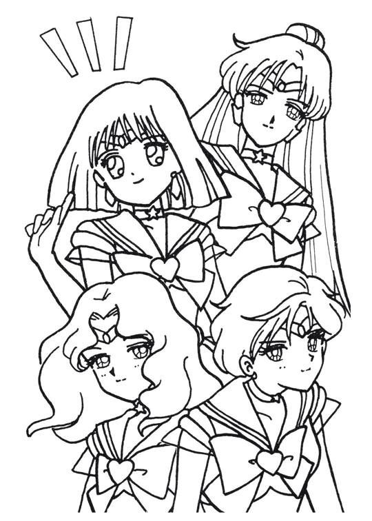 540x756 Sailor Moon Series Coloring Pages Outer Sailors Sailor Moon