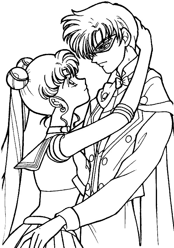 584x833 Sailor Moon And Endymion Coloring Page
