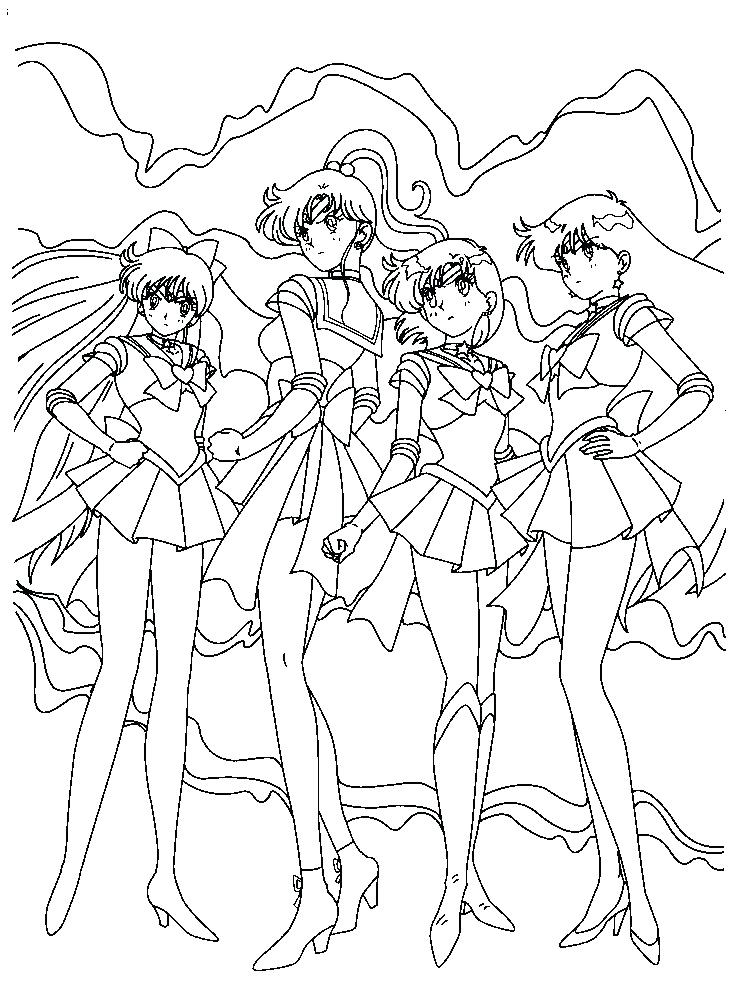 Sailor Moon Group Coloring Pages at GetDrawings.com | Free for personal