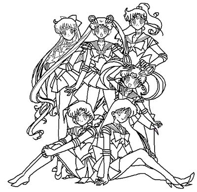 Sailor Moon Group Coloring Pages at GetDrawings | Free download