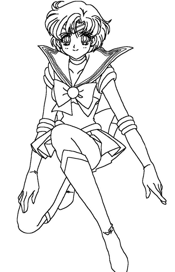 696x1080 Sailor Moon Coloring Pages Anime Mercury Printable Cartoons Book