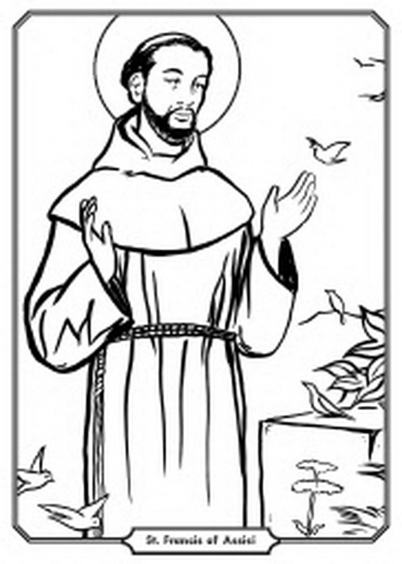 570x799 Saint Francis Of Assisi Coloring Page St Francis Of Assisi