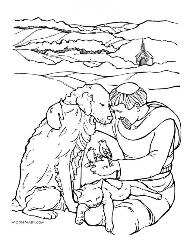 640x828 St Francis Assisi Colouring Pages Page Saint Francis