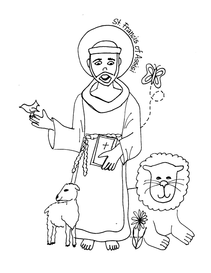 738x955 Saint Francis Of Assisi Coloring Page St Francis Of Assisi