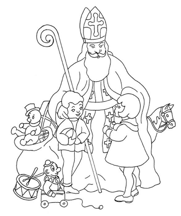 586x700 Coloring Page Saint Nicholas Day