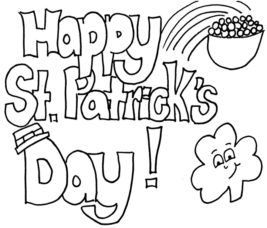 880x752 Happy St Patrick's Day Coloring Page