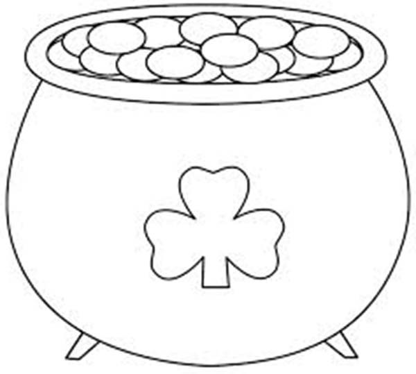 600x539 A Big Pot Of Gold On St Patricks Day Coloring Page Batch Coloring
