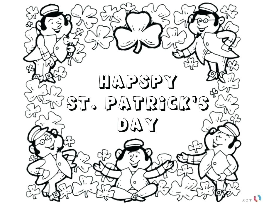 900x700 St Patricks Day Colouring Pages Printable Happy St Day Shamrock