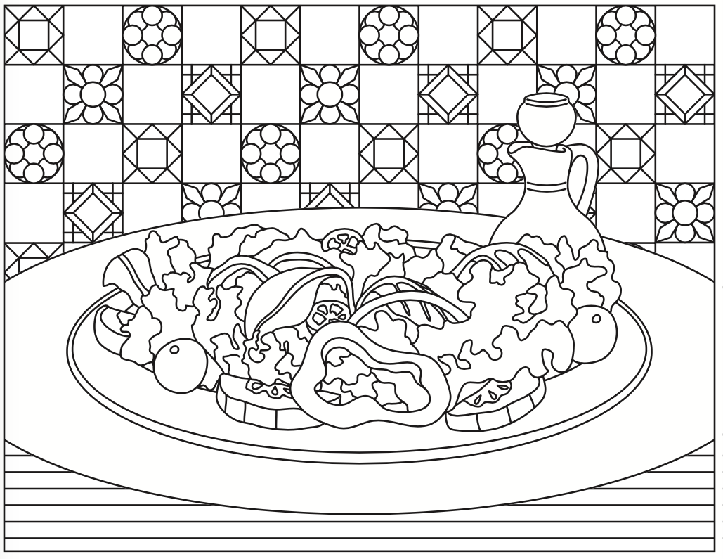 1029x795 Summer Salad Coloring Page