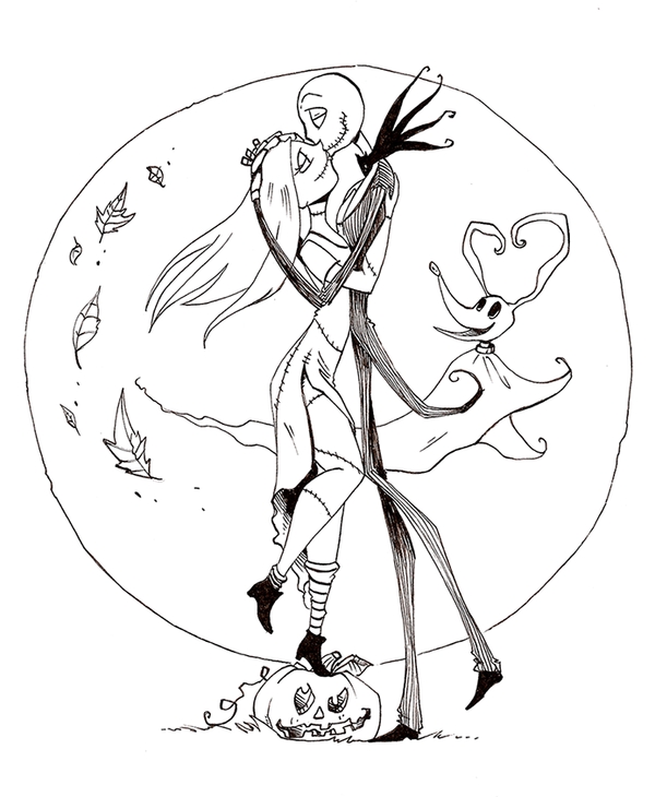 600x730 Jack And Sally Coloring Pages Nightmare Before Christmas Coloring