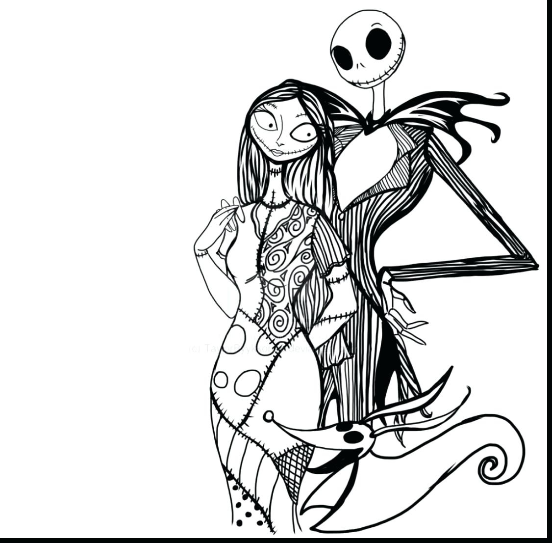 1126x1106 Jack And Sally Nightmare Before Christmas Coloring Pages To Print