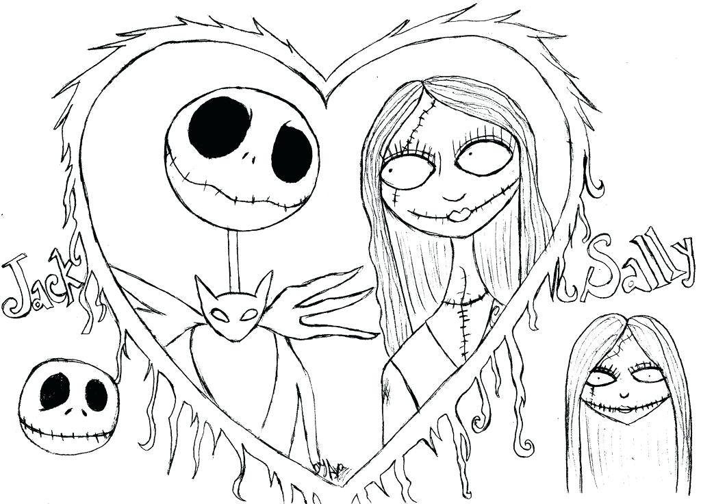1024x736 Nightmare Before Christmas Jack And Sally Coloring Pages Nightmare