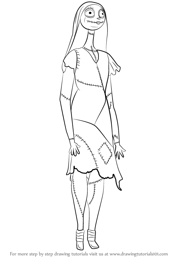 596x843 Sally From Nightmare Before Christmas Drawing