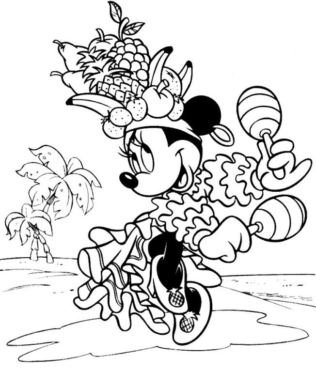 652x768 Minnie Doing Fruit Salsa Coloring Page Cartoon Pages