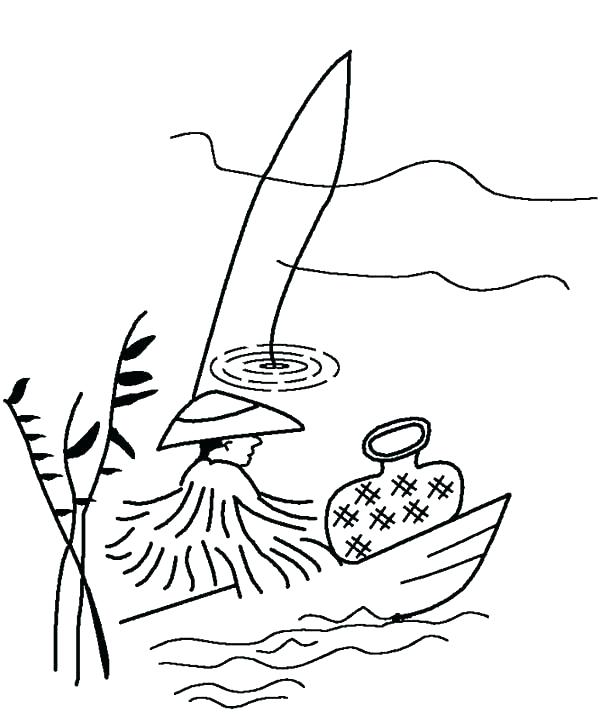 600x723 Fisherman Coloring Pages