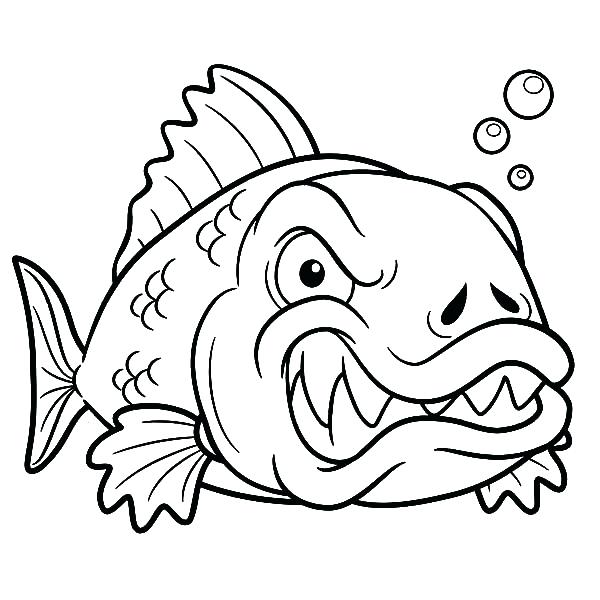 600x600 Fish Coloring Pages Angry Monster Fish Coloring Pages Realistic