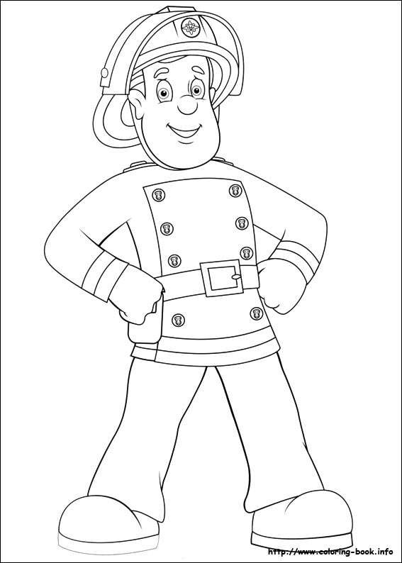 567x794 Fireman Sam Coloring Picture