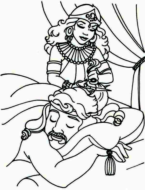 600x784 Samson, Delillah Cuts Samson Hair Coloring Page Bible Color