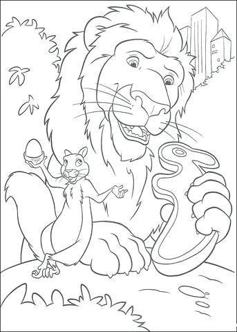 343x480 Samson Coloring Page The Lion And The Squirrel Coloring Page