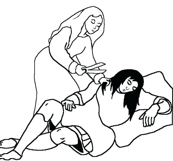 600x557 Samson Coloring Page And Coloring Pages Coloring Page Destroy