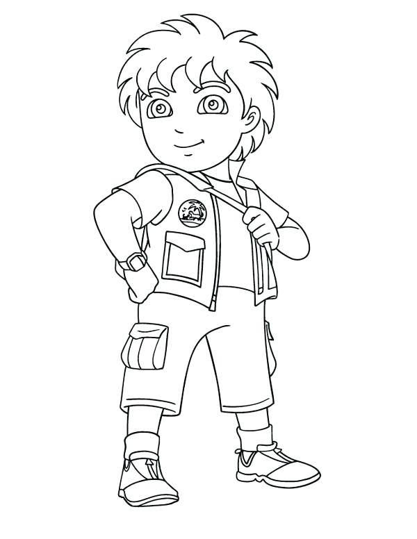 600x776 Go Diego Go Coloring Pages Years Old Boy In Go Go Coloring Page