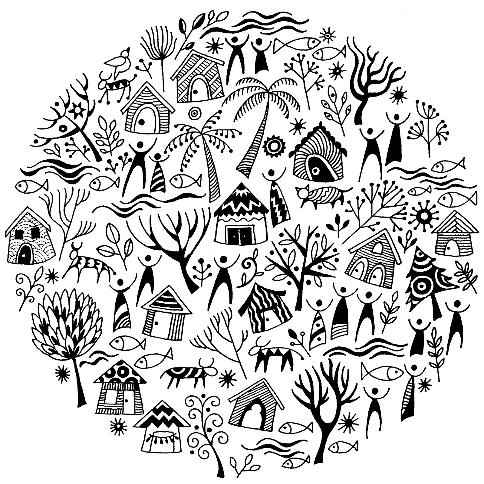 1599x1600 New Plush Sand Castle Coloring Page Nature Palm Tree For Kids