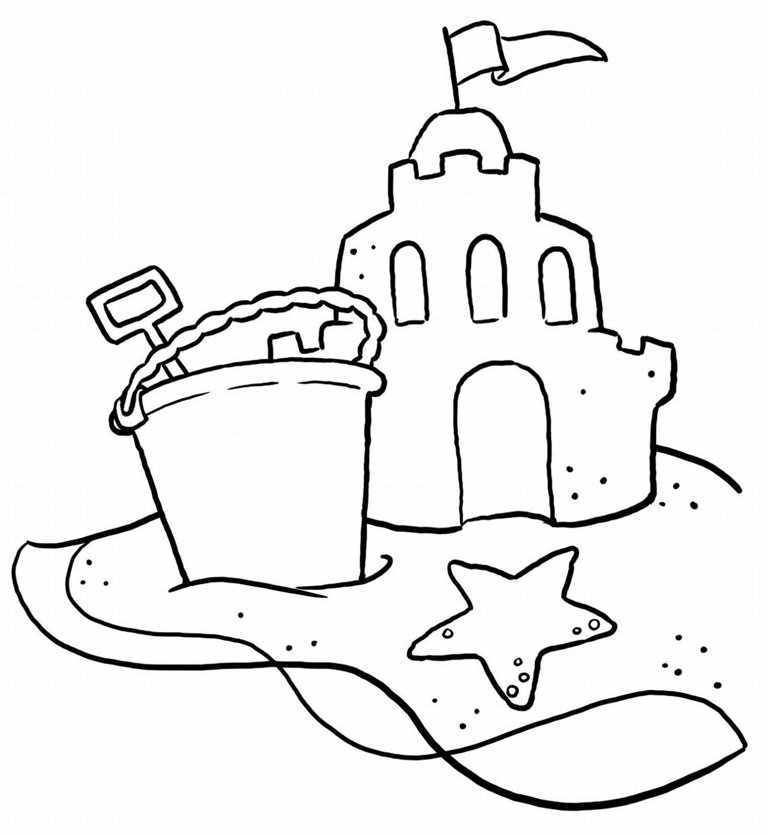 1526x1663 Sand Castle Coloring Page