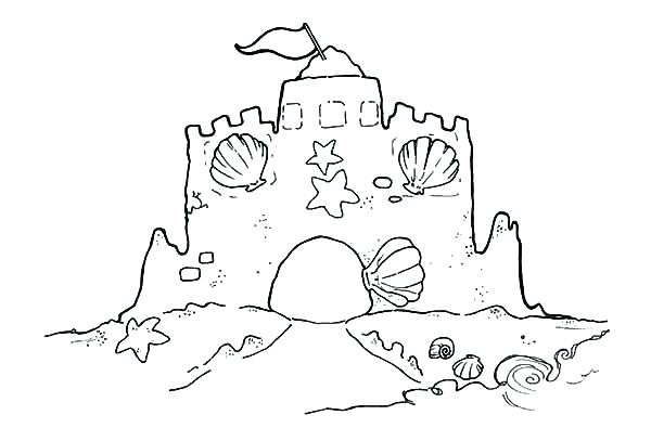 600x407 Sand Castle Coloring Pages Sand Castle Coloring Pages Sandcastle
