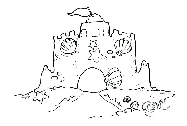 600x407 Sand Castle Coloring Pages Share Preschool Sand Castle Coloring