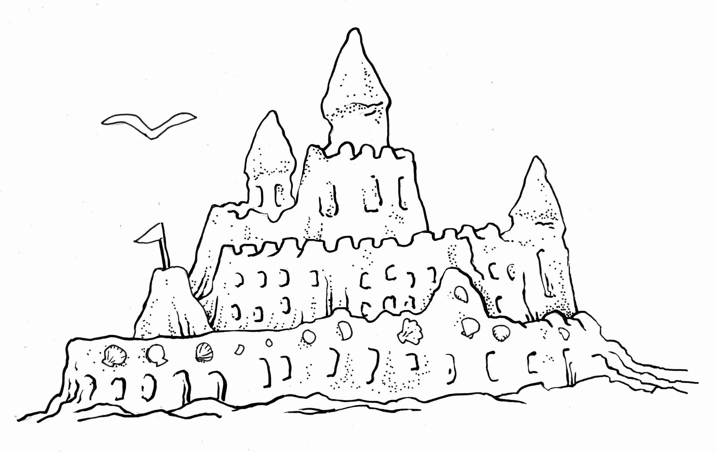 2502x1581 Sandcastle Coloring Pages Inside Sand Castle Page Glum Me