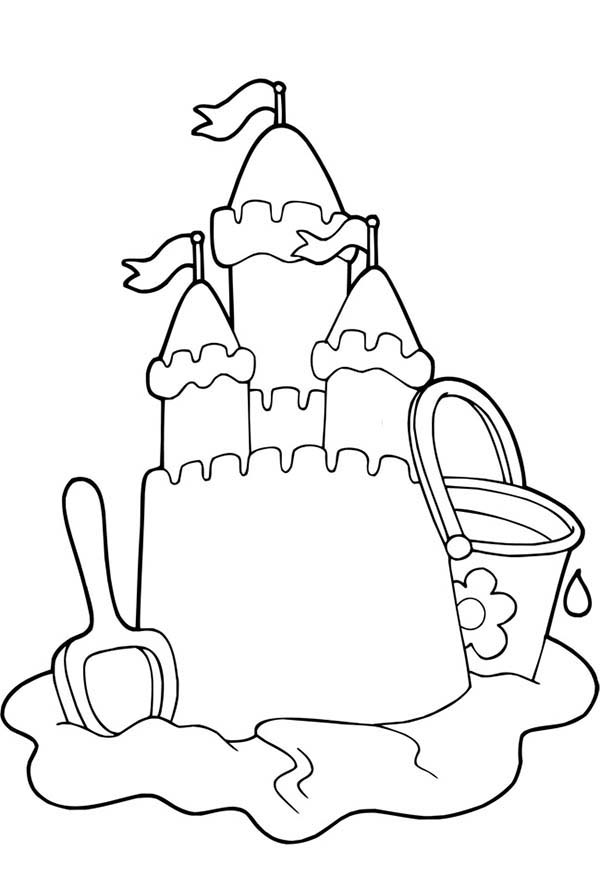 600x888 Beautiful Sand Castle Picture Coloring Page