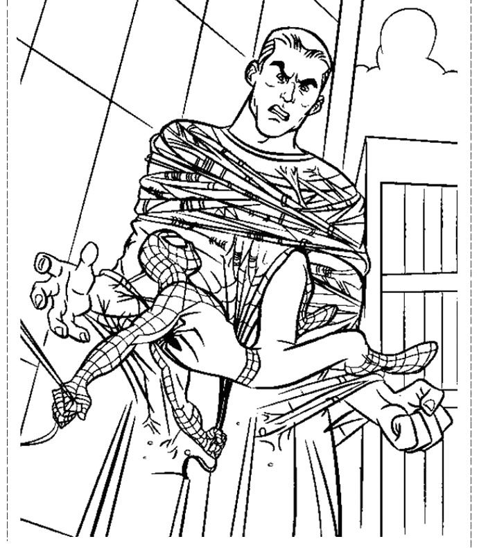 691x790 Spiderman Tie Sandman Coloring Pages