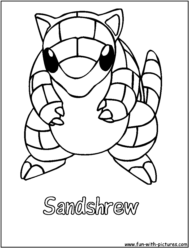 800x1050 Sandshrew Coloring Page