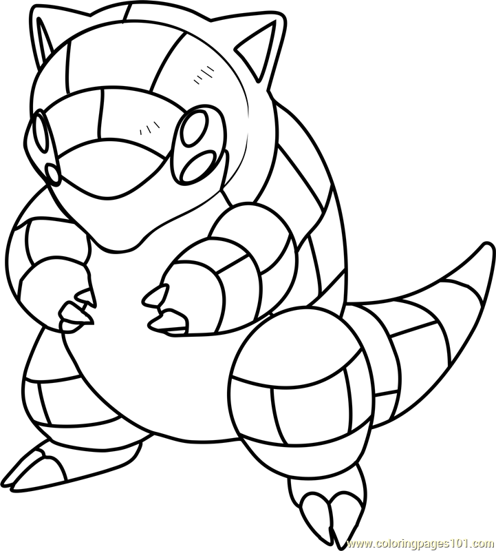 721x800 Sandshrew Pokemon Coloring Page