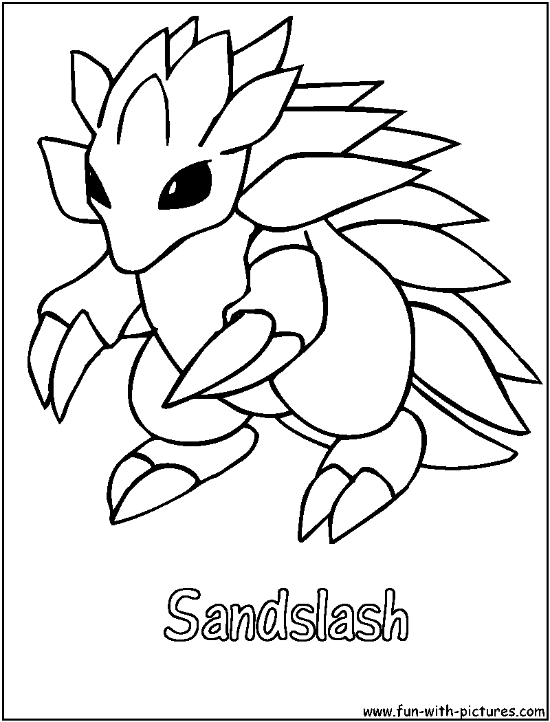 800x1050 Sandslash Coloring Page