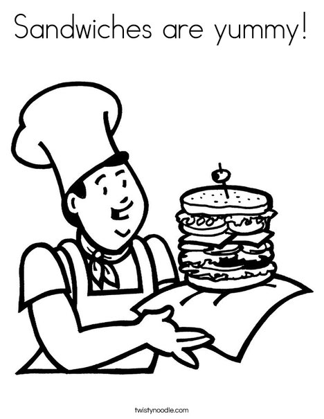 468x605 Sandwiches Are Yummy Coloring Page