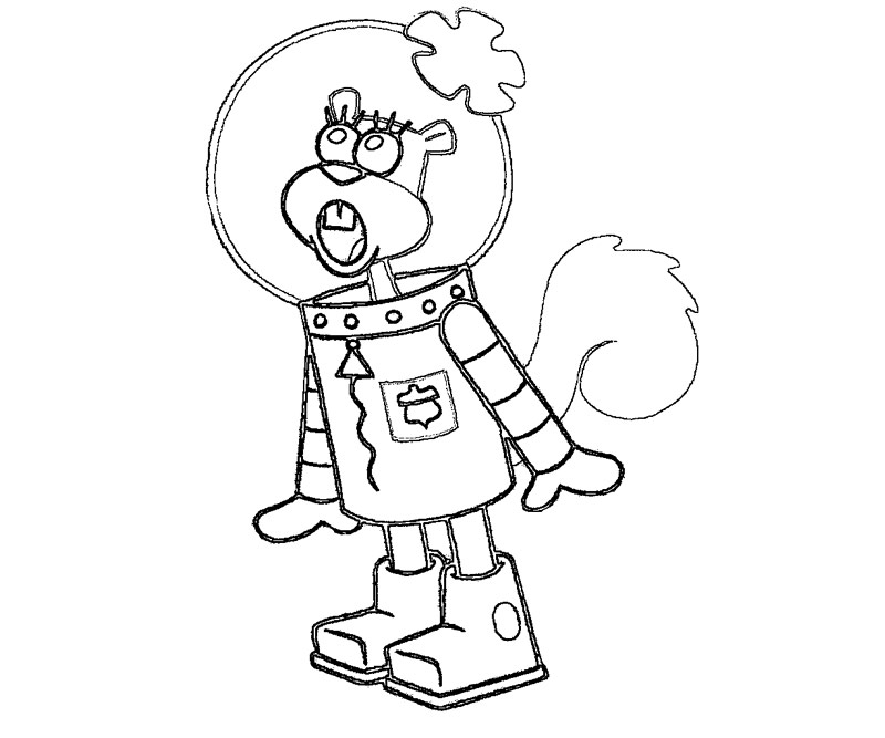 800x667 Sandy Cheeks Printable Coloring Pages