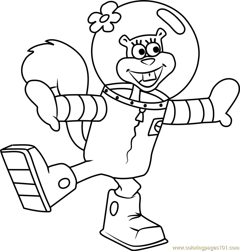 766x800 Sandy Cheeks Coloring Page