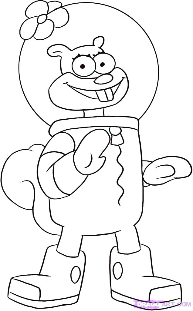 636x1027 Sandy Cheeks Coloring Pages To Print Drawing Pag Fuhrer Von