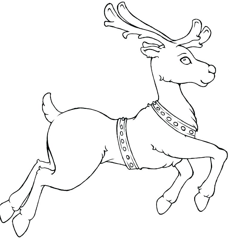 781x807 Santa And Reindeer Coloring Pages Reindeer Coloring Pages Run
