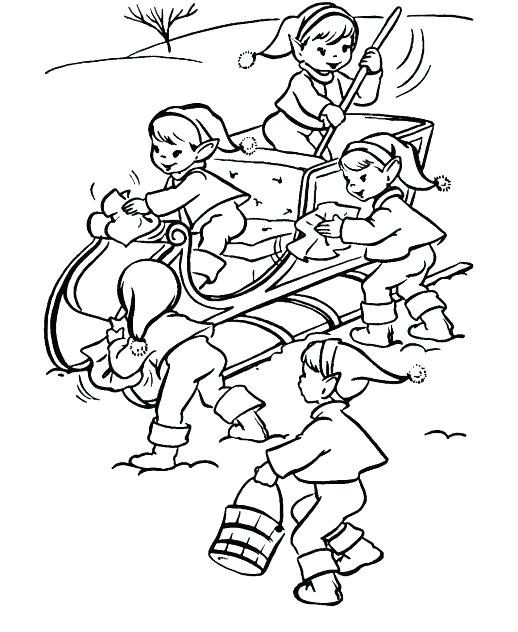 518x632 Santa Sleigh Coloring Page Explore Activity Village Colouring
