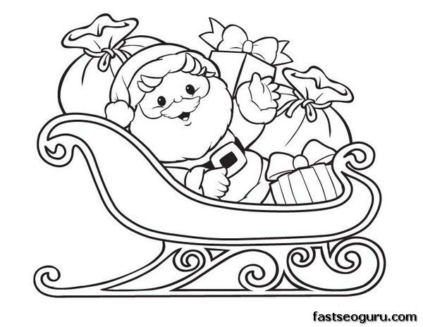 600x464 Santa Sleigh Coloring Page Sleigh Coloring Page Santa And His