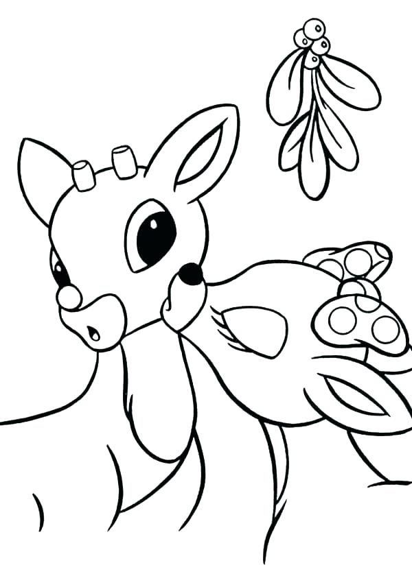 600x840 Santa And Reindeer Coloring Pages Reindeer Coloring Pages