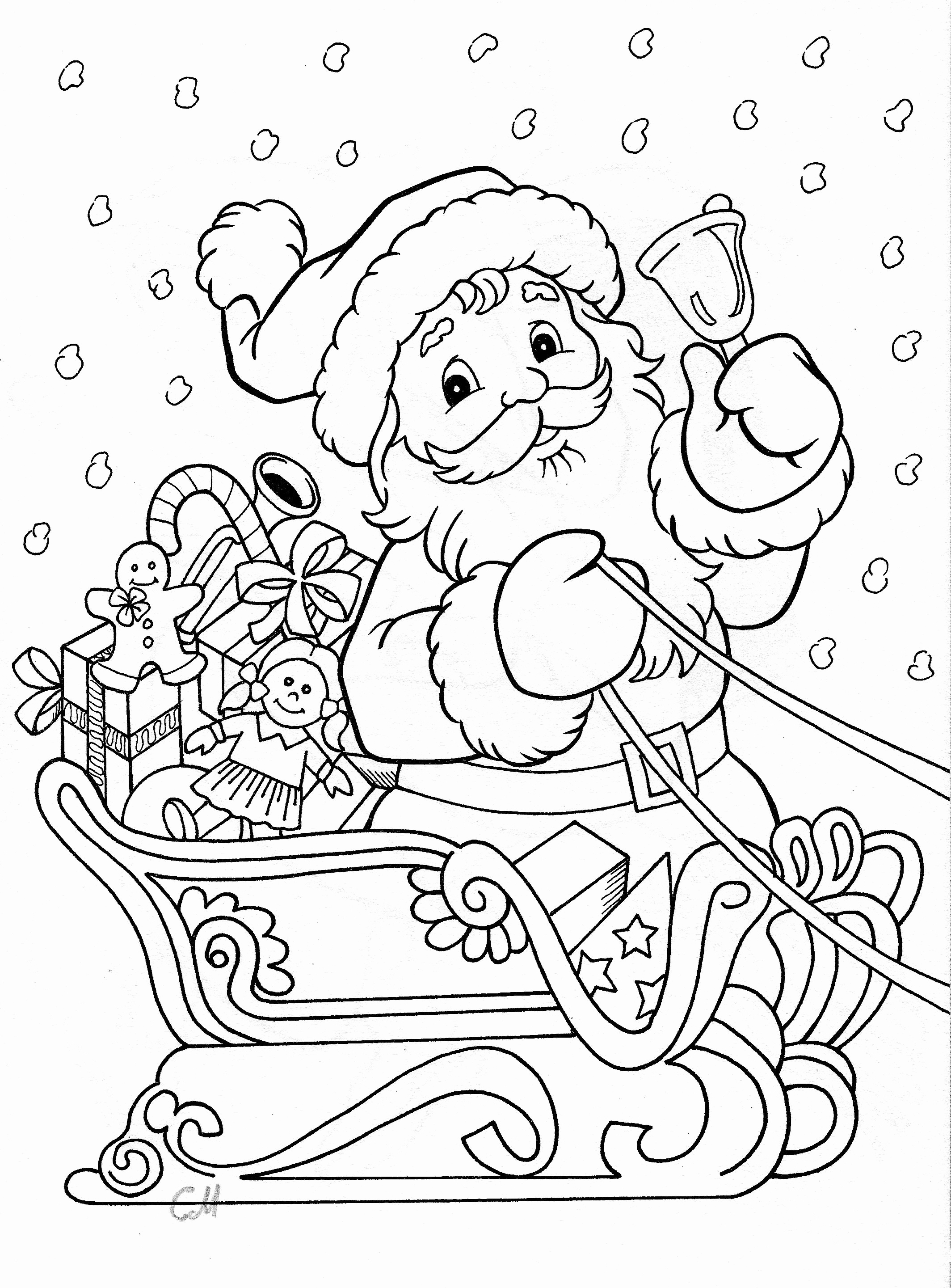 2128x2881 Santa And Reindeer Coloring Pages Awesome Santa Coloring Holiday