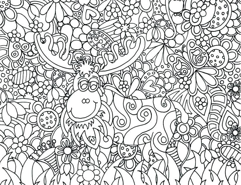 825x635 Santa And Reindeer Coloring Pages Also Coloring Sheet Happy