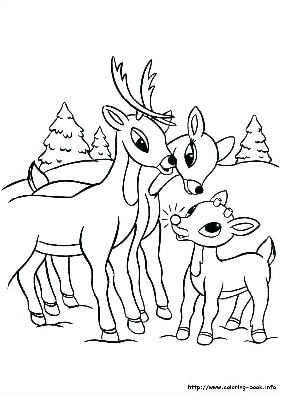 567x794 Santa Reindeer Coloring Pages Printable Free Color Books As Well