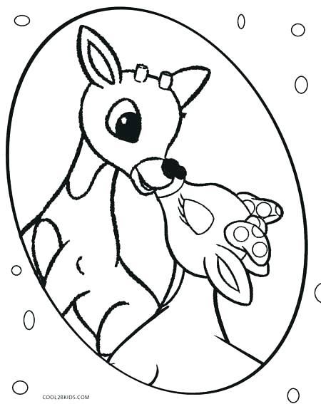 450x567 Beautiful Santa And Reindeer Coloring Pages And With Reindeer